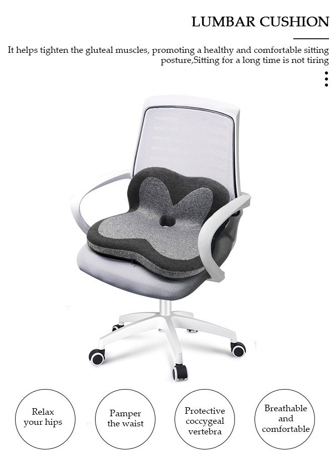 DUNISO Seat Cushion Memory Foam Cushion for Office Chair, Car Seat, Airplane, Bleacher - Sciatica & Hip & Coccyx Pain Relief Desk Chair Cushion for Long Sitting Office Workers, Car Drivers - Image 4